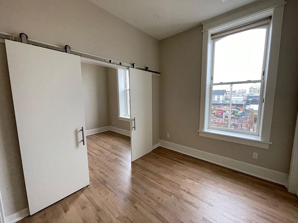 Office space, facing north. Separated from bedroom by sliding doors.