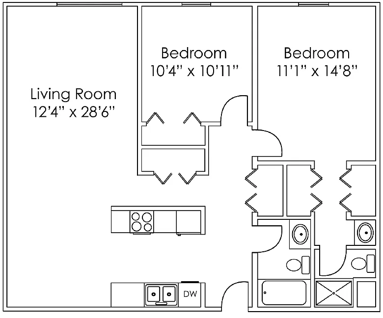 Floor plan 2 Bedroom B