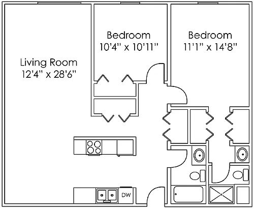 Floor plan 2 Bedroom B