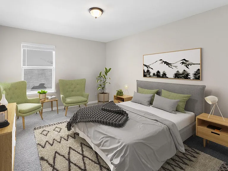 Bedroom 3. This image shows a virtually furnished space. Bedrooms come unfurnished.