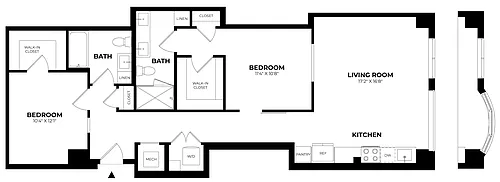 Floor plan 2 Bed/2 Bath-C1