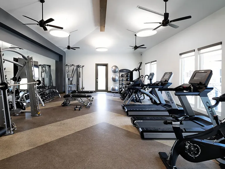 Fitness center with strength and cardio equipment