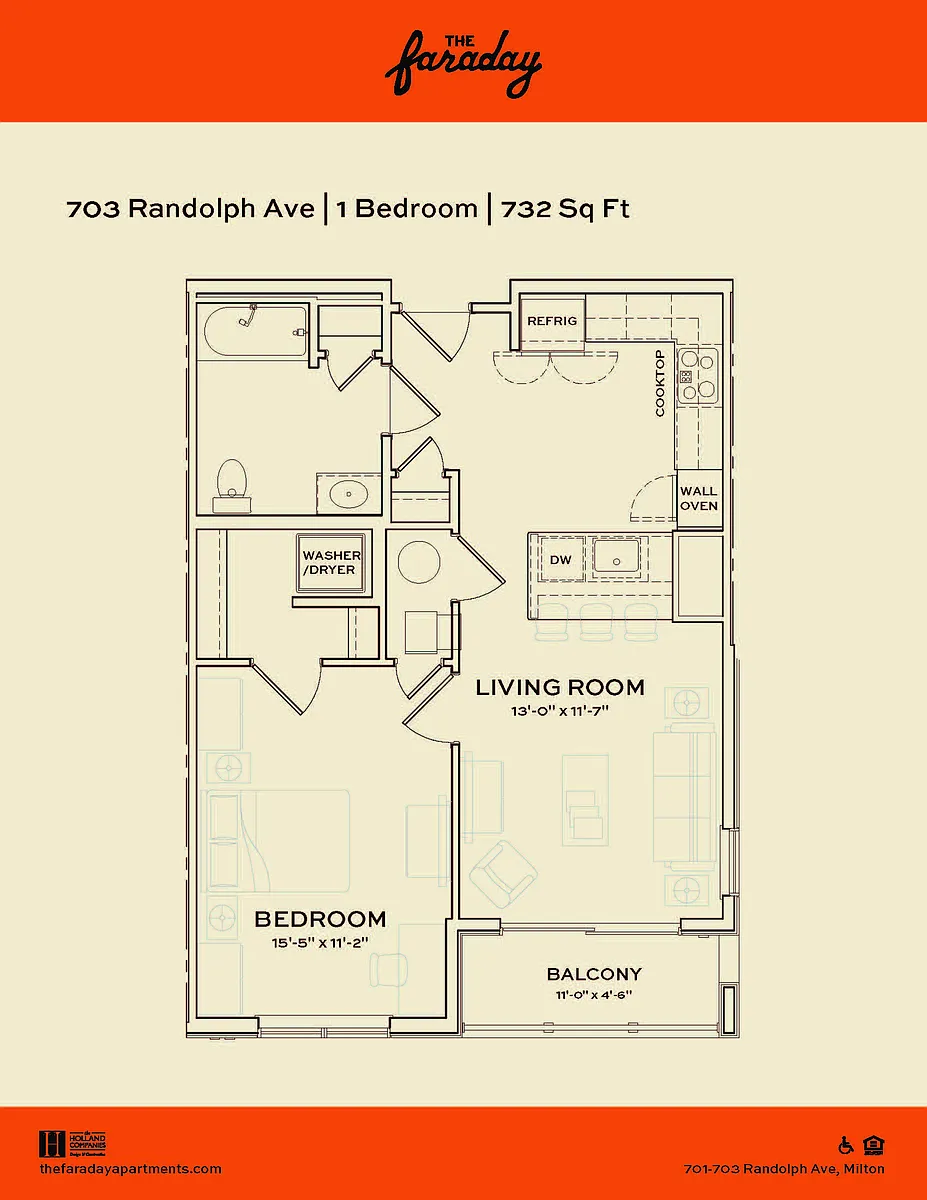 Floor plan 1 Bedroom 1 Bath