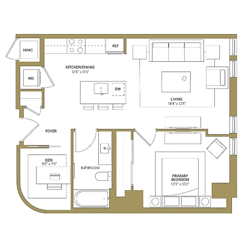 Floor plan A1A Den