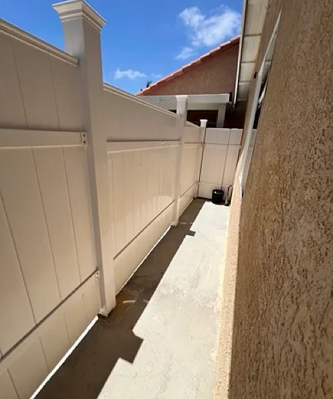 Privacy and space for unit.
