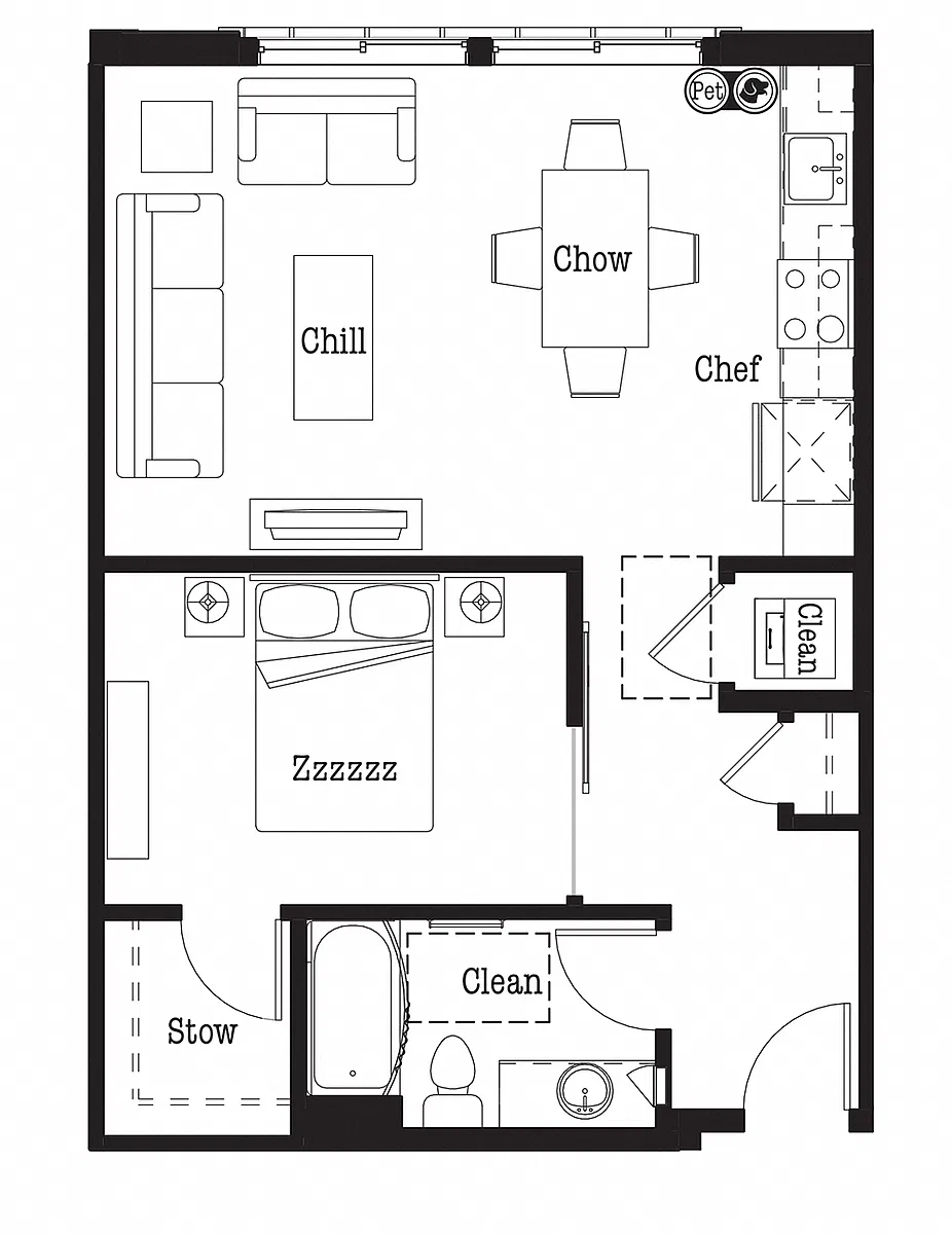 Floor plan Urban One Bedroom U1
