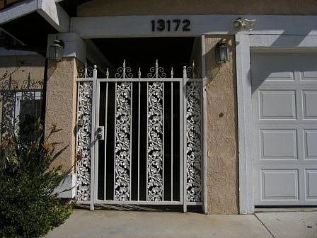 Gated entry to court yard