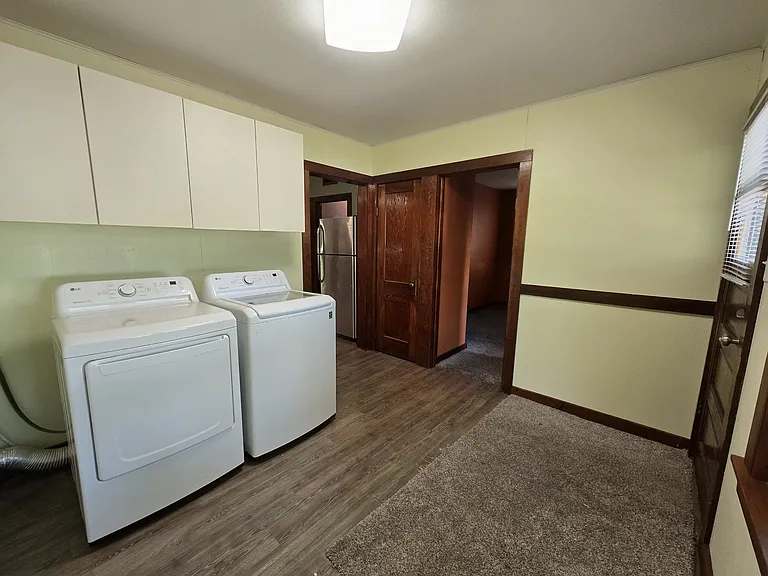 Back entrance with laundry