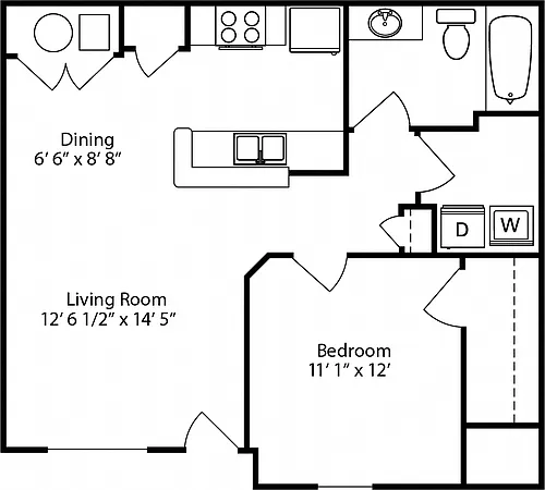 Floor plan 1-BR Premium Garden - Phase II