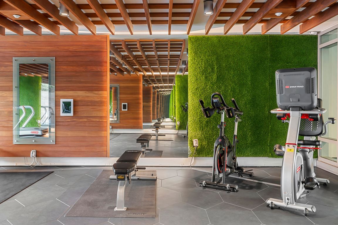 Outdoor fitness studio at 1600 Vine in Hollywood, CA.