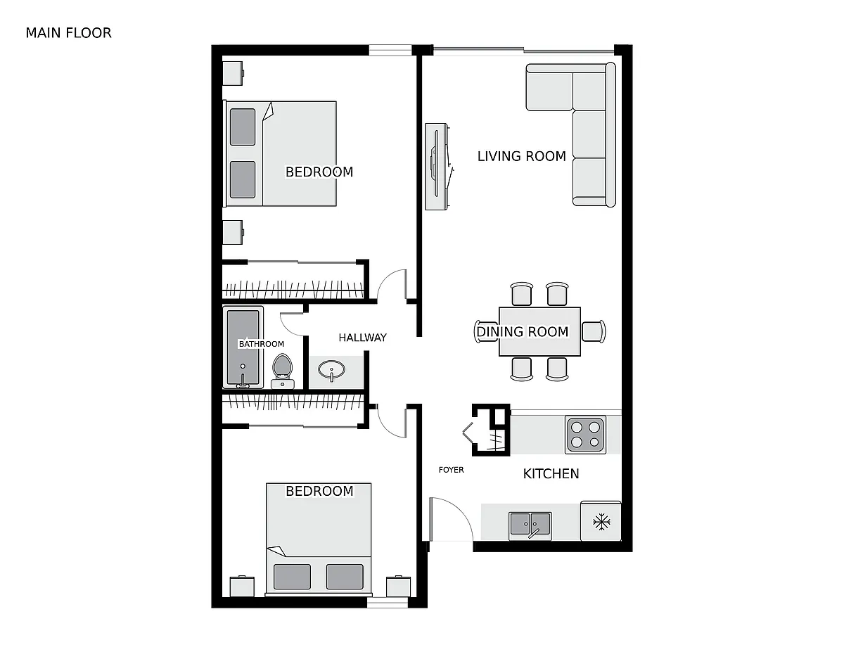Floor plan 2 bedroom