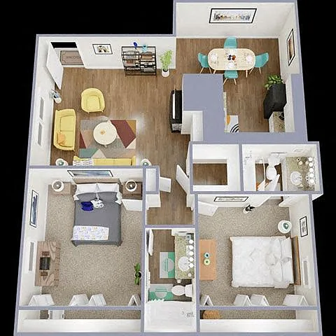 Floor plan 2 Bedroom, 2 Bath