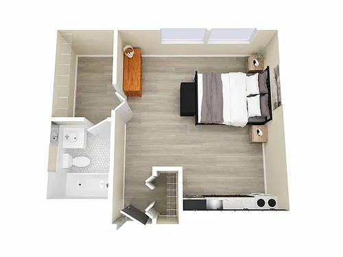 Floor plan Studio Upgraded