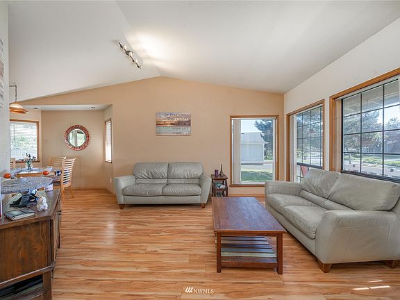 View of the living room and dining room from the entry.