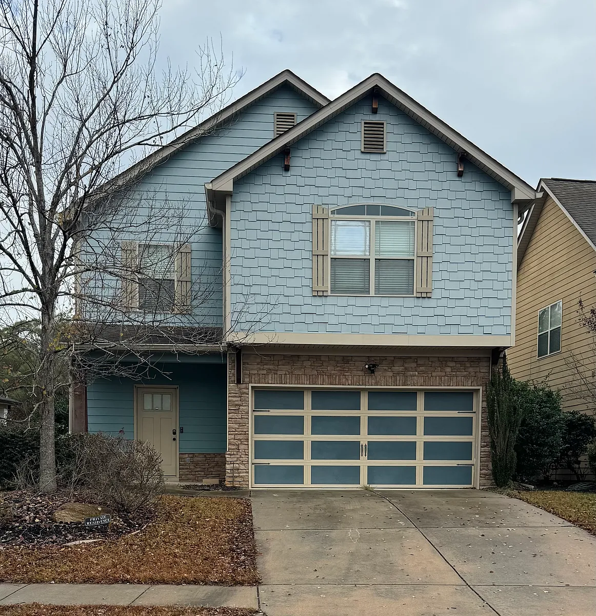 Front of house, 2 car garage. - 244 Asa Way