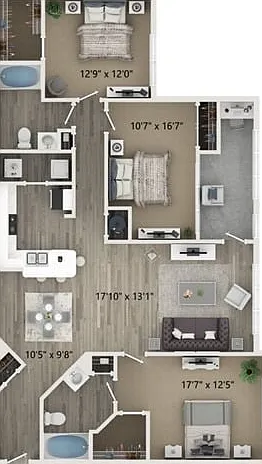 Three Bedroom Floor Plan Three Bedroom Floor Plan