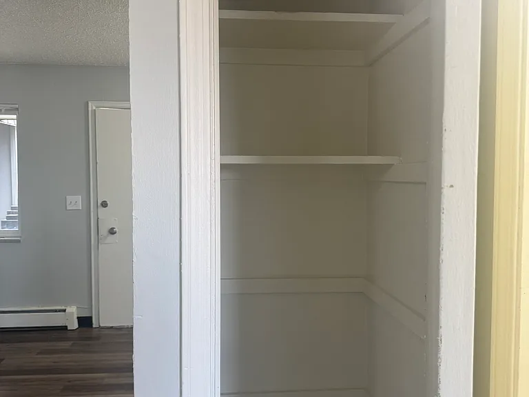 Kitchen features pantry closet