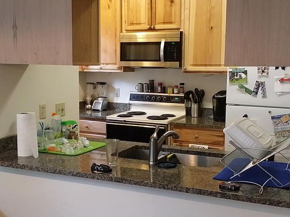 New kitchen cabinets/granite counters, view from living room