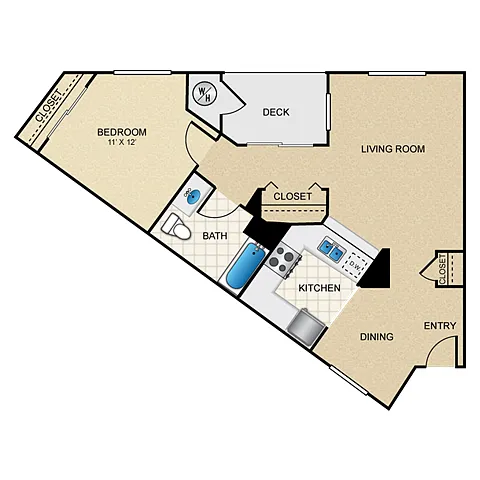 Floor plan One Bedroom B