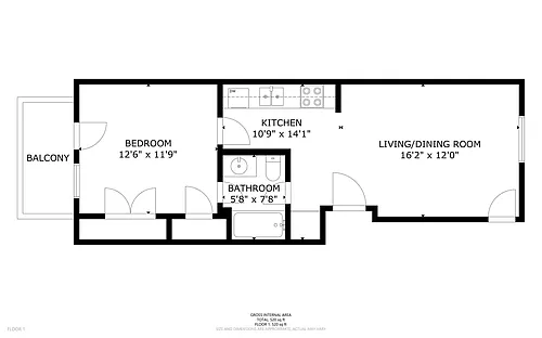 Floor plan 1 Bedroom