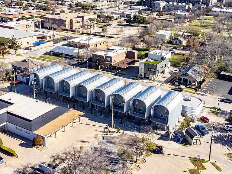 Aerial view of the surrounding area, especially the Magnolia district and downtown Ft. Worth from the 3rd floor patio.