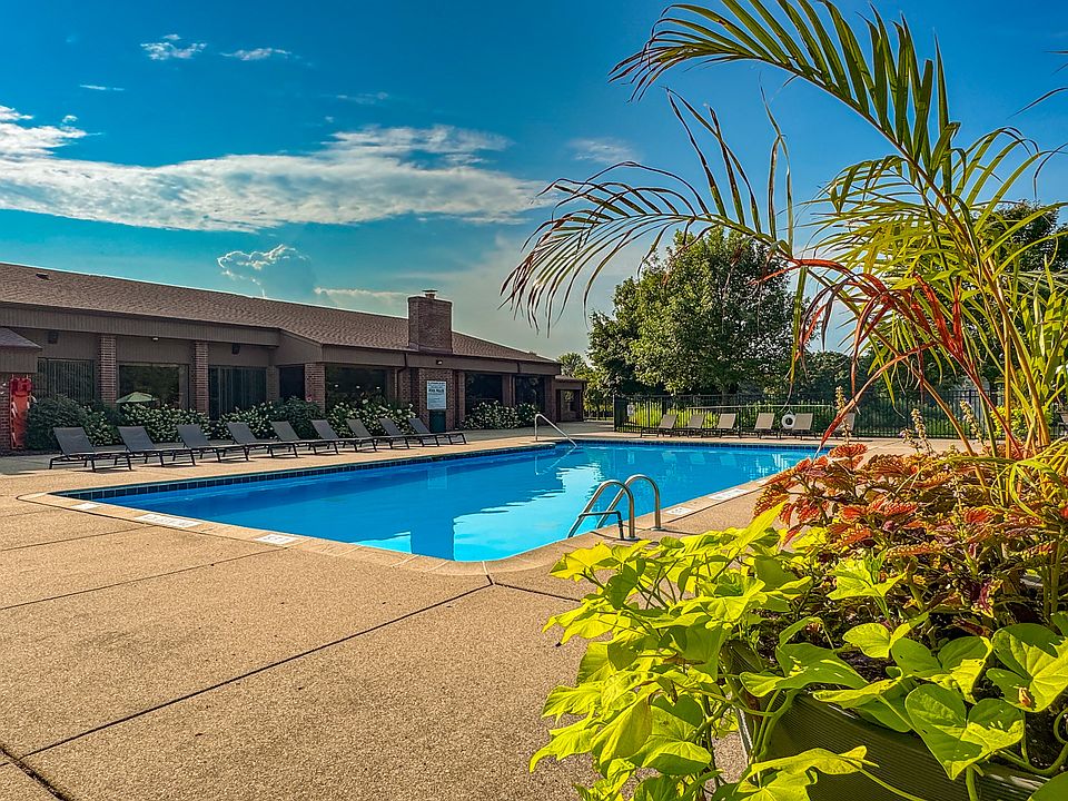 Heated swimming pool at Dover Hills Apartments in Kalamazoo