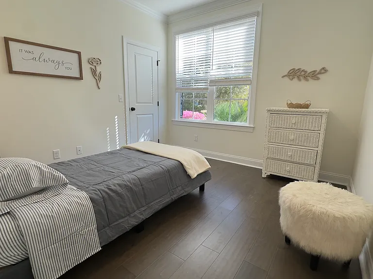 Guest bedroom with ample natural light