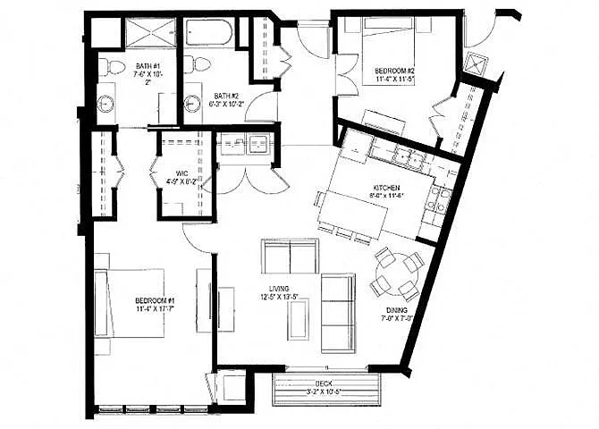 Floor plan Two Bedroom P