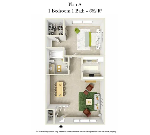 Floor plan One Bedroom A