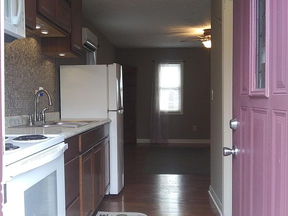 View from backdoor into kitchen