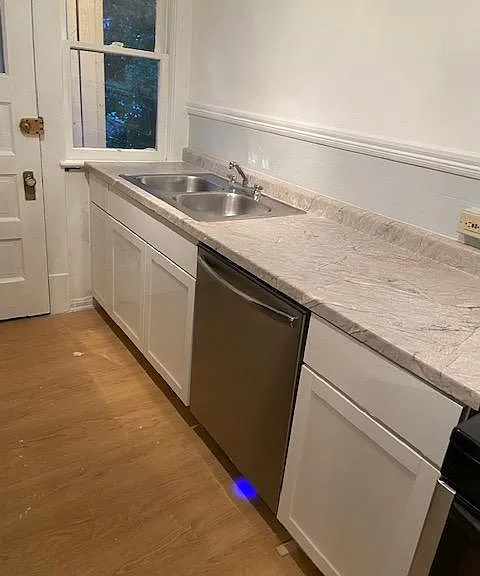 kitchen with new dishwasher