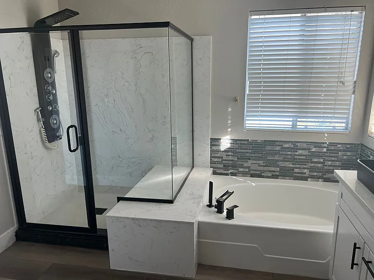 Master shower and bath tub