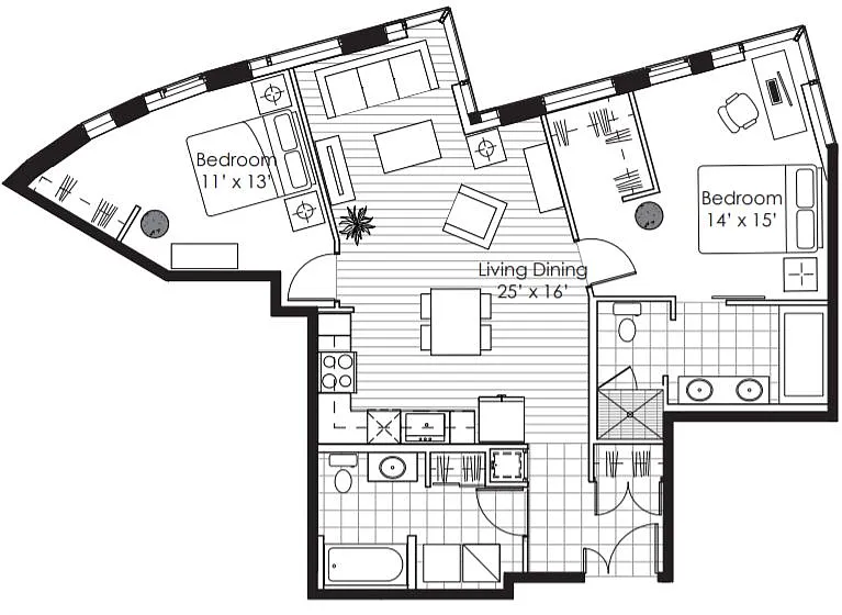 Floor plan 2x2 Panache A
