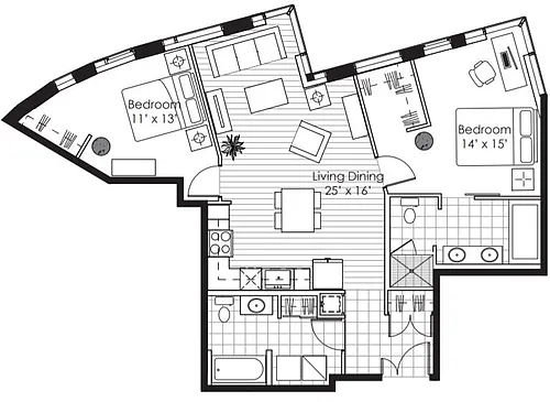 Floor plan 2x2 Panache A