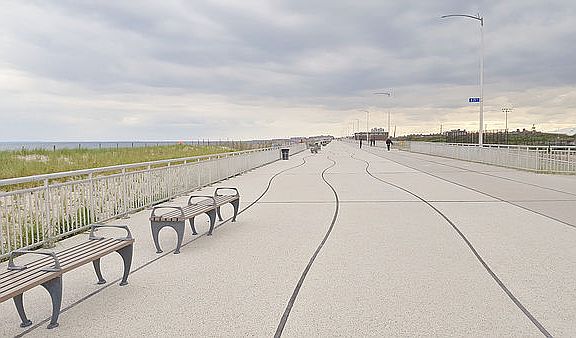 The newly erected boardwalk 