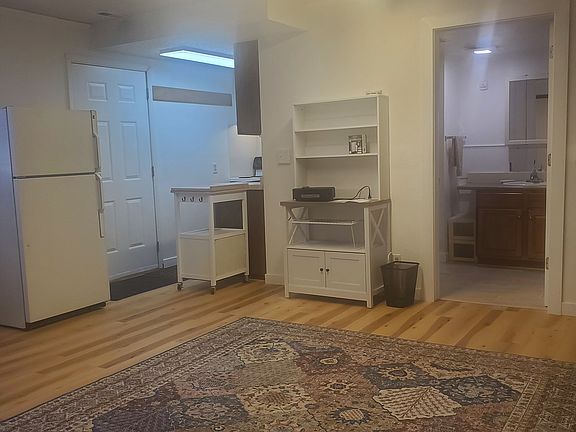 View from the storage room to the Kitchen and Bathroom