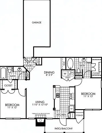 The Broadwater - Sullivan - 2 Beds - 2 Baths - 1081 Sq. ft.