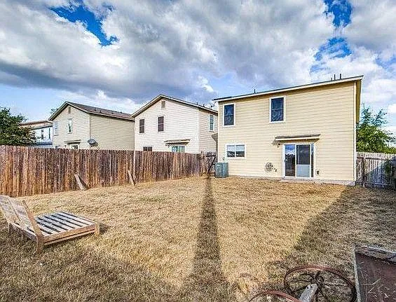 Fenced in backyard