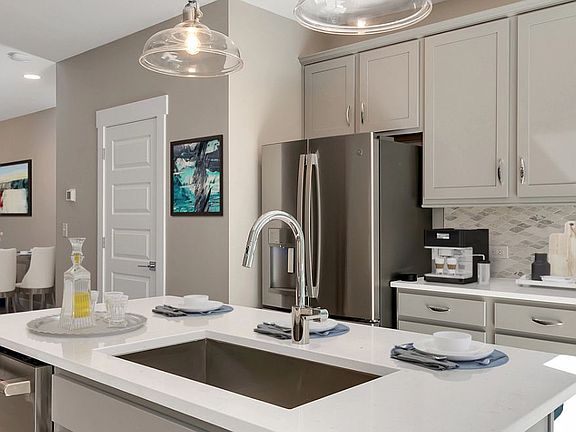 Kitchen, Dining, Living example image