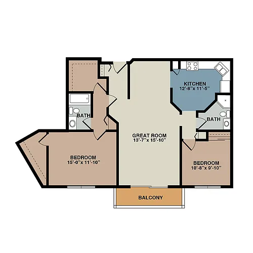 Floor plan 2/2 B