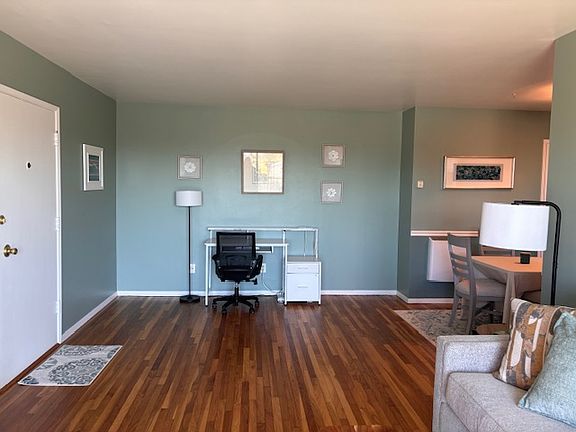 Computer desk in living area