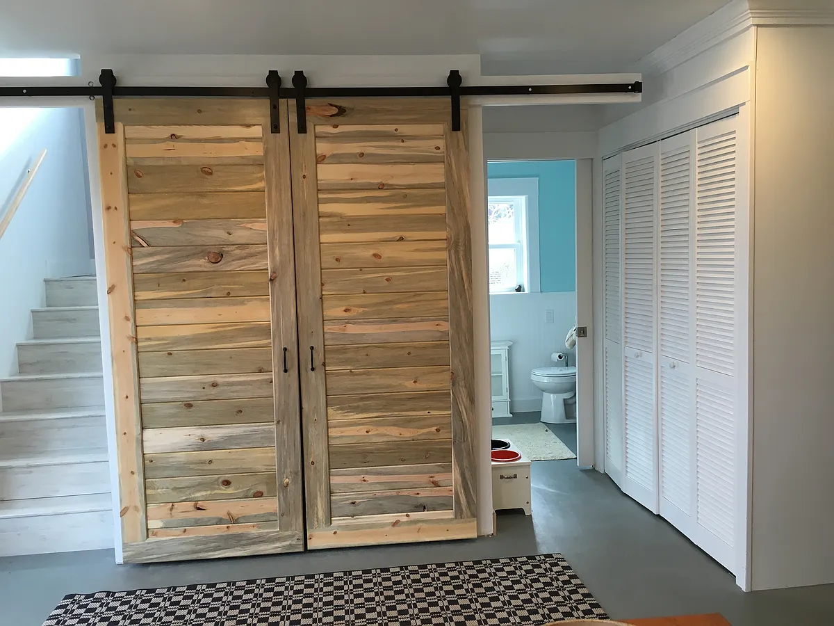 Barn doors open to laundry and large pantry - 120 Howard St