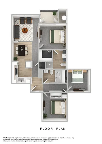 Floor plan Three Bedroom Two Bathroom