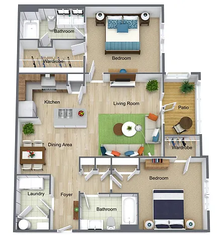 Floor plan Two Bedroom