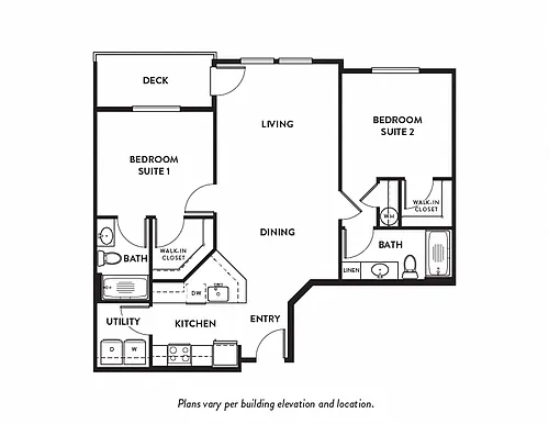 Floor plan 2 Bed 2 Bath C2