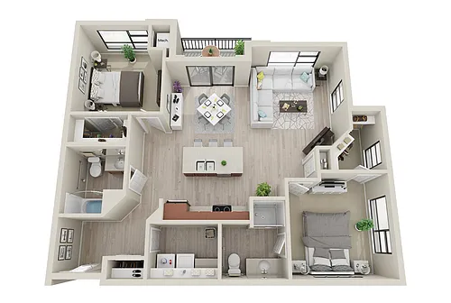 Floor plan 2 Bedroom E