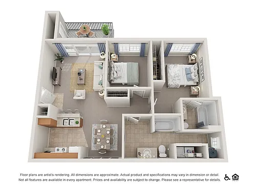 Floor plan Two Bedroom, Two Bathroom