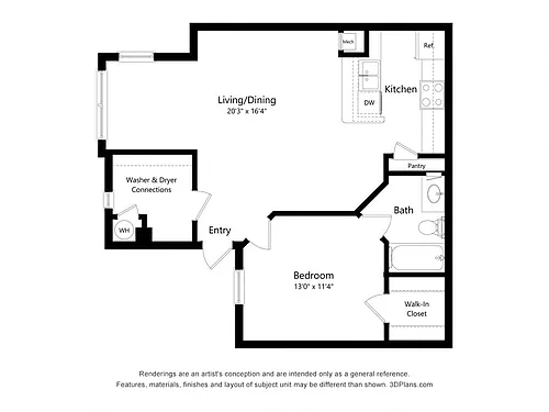 Floor plan One Bedroom