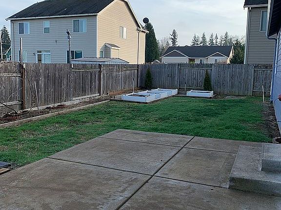 Patio view - planter boxes 