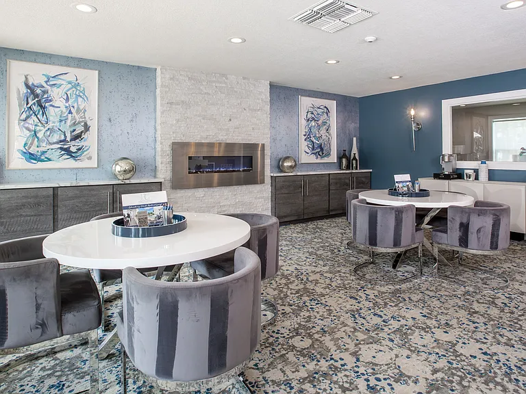 From casual meetups to quiet moments by the fireplace, the Harper Grand clubhouse delivers an inviting space for residents to relax and connect.